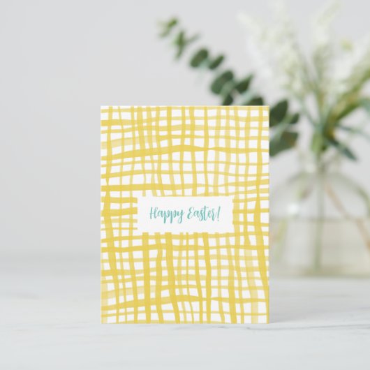 Gele tandham PaasKaart Feestdagenkaart (Staand voorkant)