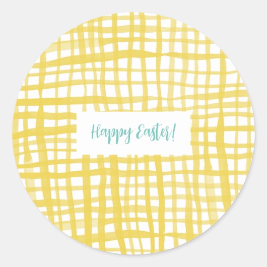 Gele tandham PaasSticker Ronde Sticker (Voorkant)