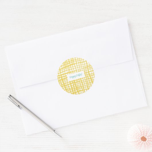 Gele tandham PaasSticker Ronde Sticker (Envelop)