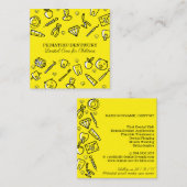 Gele tandheelkundige tandheelkunde voor kinderen vierkante visitekaartje (Voorkant / Achterkant)