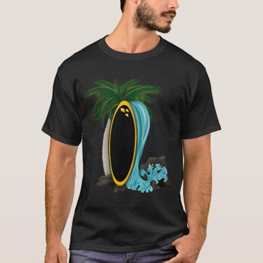 Gele Tang Surfplank Spetters T-shirt (Voorkant)