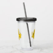 Gele tang vis cartoon illustratie acryl drinkbeker (Links)