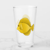 Gele tang vis cartoon illustratie glas (Voorkant)