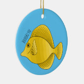 Gele tang vis cartoon illustratie keramisch ornament (Rechts)