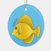 Gele tang vis cartoon illustratie keramisch ornament (Links)