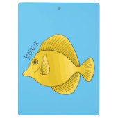 Gele tang vis cartoon illustratie klembord (Achterkant)