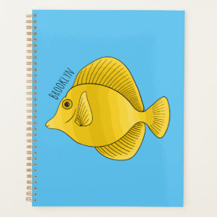 Gele tang vis cartoon illustratie planner