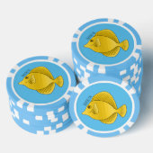 Gele tang vis cartoon illustratie poker chips (Opstapeling)