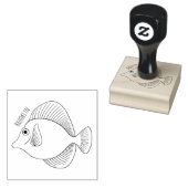 Gele tang vis cartoon illustratie rubberstempel (Gestempeld)