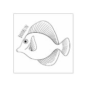 Gele tang vis cartoon illustratie rubberstempel (Afrduk)