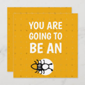 Gele tante aankondiginskaart aankondiging (Voorkant / Achterkant)