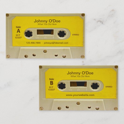 Gele tape visitekaartje (Voorkant / Achterkant)