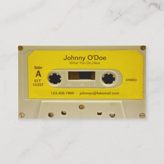 Gele tape visitekaartje (Voorkant)