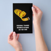 Gele tapemeting persoonlijk trainingsgewicht verli flyer (Hand)