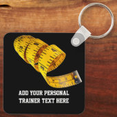 Gele tapemeting persoonlijk trainingsgewicht verli sleutelhanger (Achterkant)