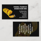 Gele tapemeting persoonlijk trainingsgewicht verli visitekaartje (Voorkant / Achterkant)