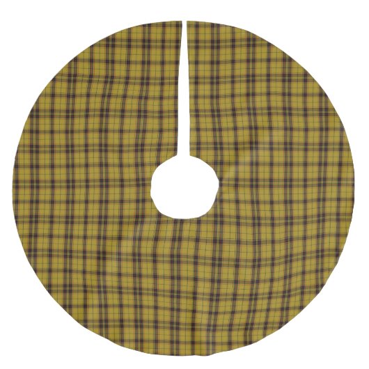 Gele Tartan Geborstelde Polyester Boomrok Kerstboom Rok (Voorkant)