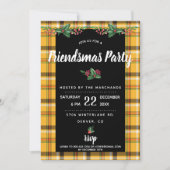Gele Tartan Plaid Friendsmas-feestuitnodiging Kaart (Voorkant)