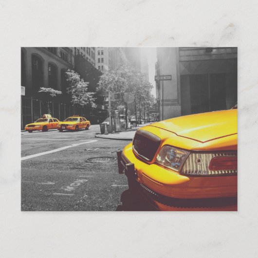 Gele taxi 01 briefkaart (Voorkant)