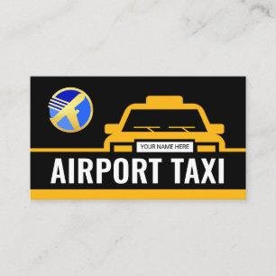 Gele Taxi Auto Luchthaven Route Visitekaartje