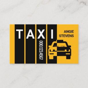 Gele Taxi Auto Op Strepen Visitekaartje
