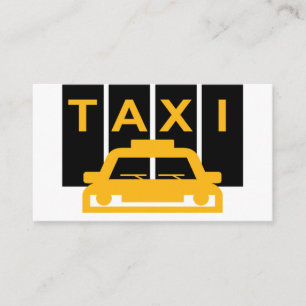Gele Taxi Auto Zwarte Strepen Visitekaartje