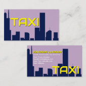 Gele TAXI blauwe cityskyline taxichauffeur cabdriv Visitekaartje (Voorkant / Achterkant)