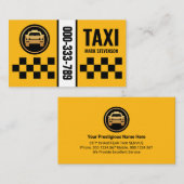 Gele Taxi Boxen Chauffeur Visitekaartje (Voorkant / Achterkant)