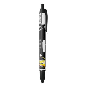 Gele taxi Brooklyn Bridge Nyc sjabloon New York Zwarte Inkt Pen