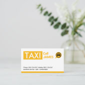 Gele Taxi Cab Auto Tab Visitekaartje (Staand voorkant)