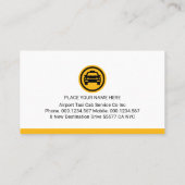 Gele Taxi Cab Auto Tab Visitekaartje (Achterkant)