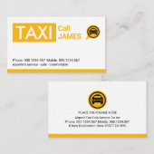 Gele Taxi Cab Auto Tab Visitekaartje (Voorkant / Achterkant)