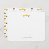 Gele Taxi Cab en Pretzel NYC Dank u Notitiekaartje (Voorkant / Achterkant)