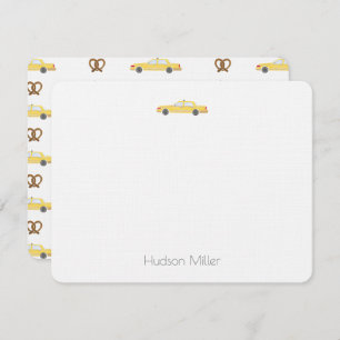 Gele Taxi Cab en Pretzel NYC Dank u Notitiekaartje