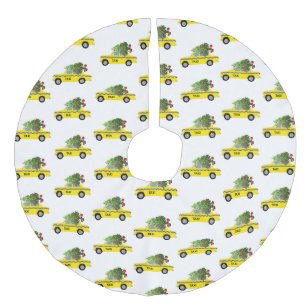 Gele Taxi Cab NYC Kerstboom Vakantie Decor Imitatie Linnen Kerstboom Kleed