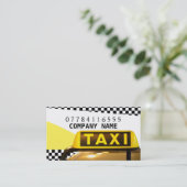 Gele Taxi Cab Sign en Strips Visitekaartje (Staand voorkant)