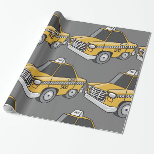 Gele Taxi Cab Stadsvervoer Cadeaupapier