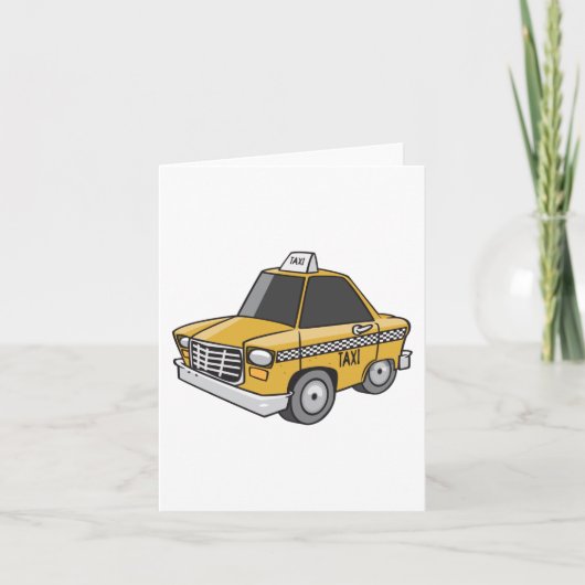 Gele Taxi Cab Stadsvervoer Kaart (Voorkant)