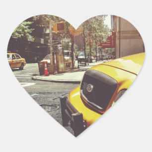 Gele Taxi Cab van New York City Hart Sticker