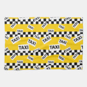 Gele Taxi Cab Zwart-wit Check Taxi Driver Theedoek (Horizontaal)
