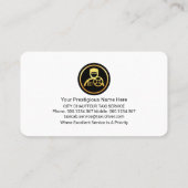 Gele taxi check boxen taxichauffeur visitekaartje (Achterkant)