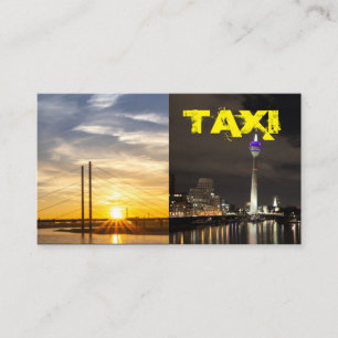 Gele TAXI dag en nacht taxichauffeur taxichauffeur Visitekaartje