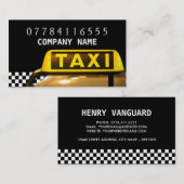 Gele taxi kan teken en strip visitekaartje (Voorkant / Achterkant)