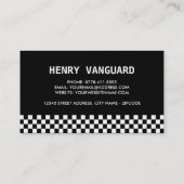 Gele taxi kan teken en strip visitekaartje (Achterkant)