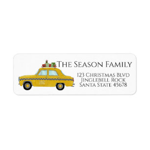 Gele taxi kerstcadeaus vakantiepost etiket