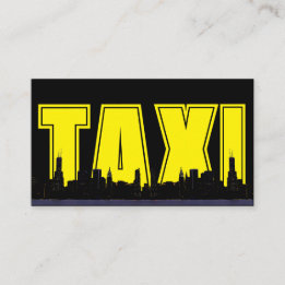 Gele TAXI nacht stad skyline taxi chauffeur servic Visitekaartje