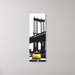Gele Taxi New York City Brooklyn Bridge NYC Canvas Afdruk