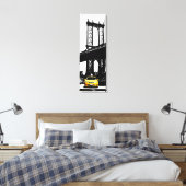 Gele Taxi New York City Brooklyn Bridge NYC Canvas Afdruk (Insitu (Slaapkamer))