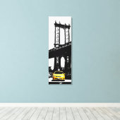 Gele Taxi New York City Brooklyn Bridge NYC Canvas Afdruk (Insitu (Houten vloer))