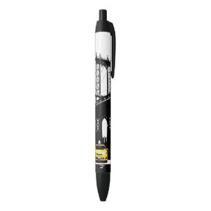 Gele Taxi Nyc Brooklyn Bridge New York City Zwarte Inkt Pen